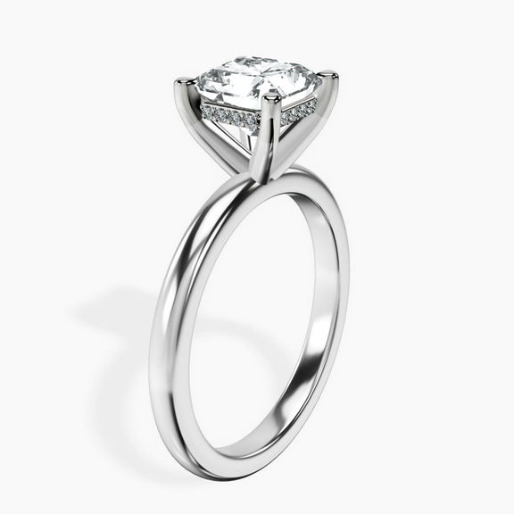 Platinum Mildred Hidden Halo Solitaire Lab Diamond Ring standing product image one