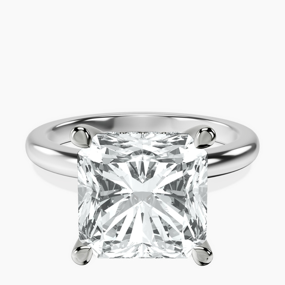 Platinum Mildred Hidden Halo Solitaire Lab Diamond Ring front image