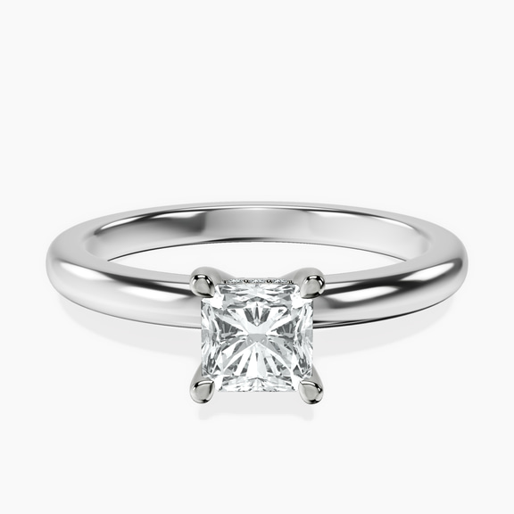14kt White Gold Mildred Hidden Halo Solitaire Lab Diamond Ring front image