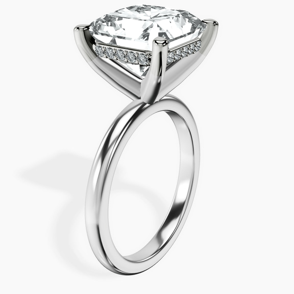 Platinum Mildred Hidden Halo Solitaire Lab Diamond Ring standing product image one