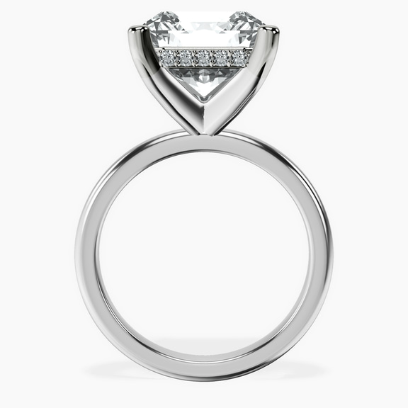 Platinum Mildred Hidden Halo Solitaire Lab Diamond Ring side right image one