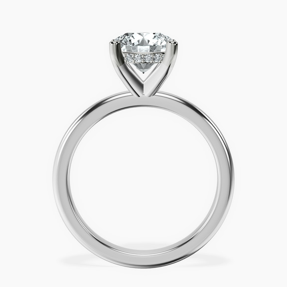 14ct White Gold Mildred Hidden Halo Solitaire Lab Diamond Ring side right image one