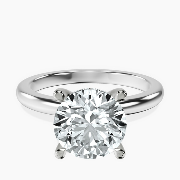 Platinum Mildred Hidden Halo Solitaire Lab Diamond Ring front image