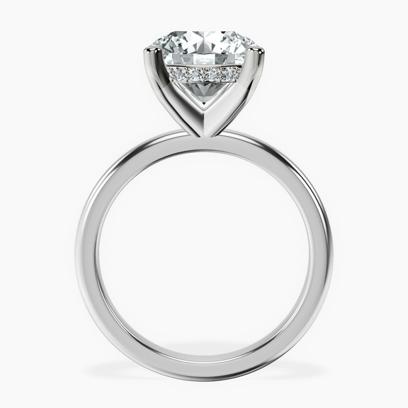 Platinum Mildred Hidden Halo Solitaire Lab Diamond Ring side right image one