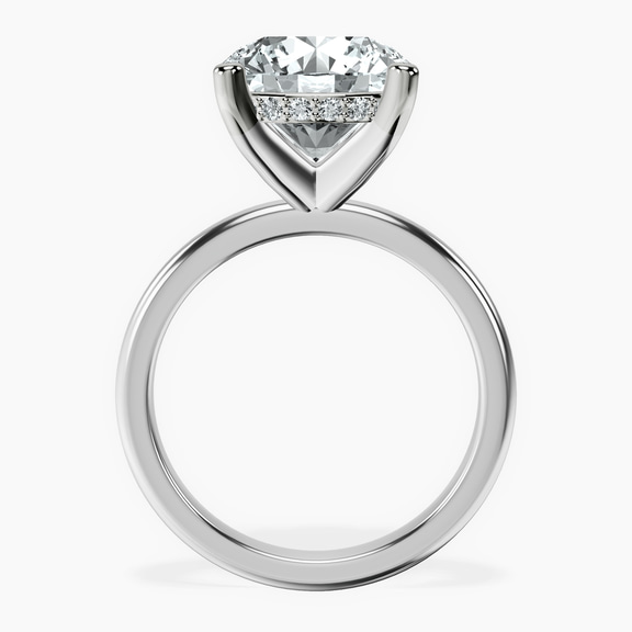 10kt White Gold Mildred Hidden Halo Solitaire Lab Diamond Ring side right image one