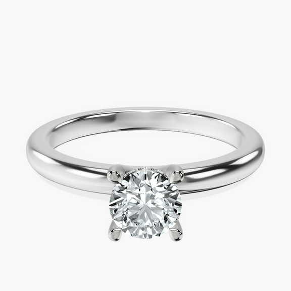 18kt White Gold Mildred Hidden Halo Solitaire Lab Diamond Ring front image