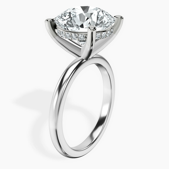 Platinum Mildred Hidden Halo Solitaire Lab Diamond Ring standing product image one