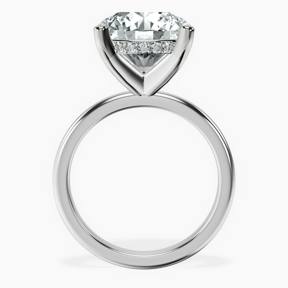 Platinum Mildred Hidden Halo Solitaire Lab Diamond Ring side right image one