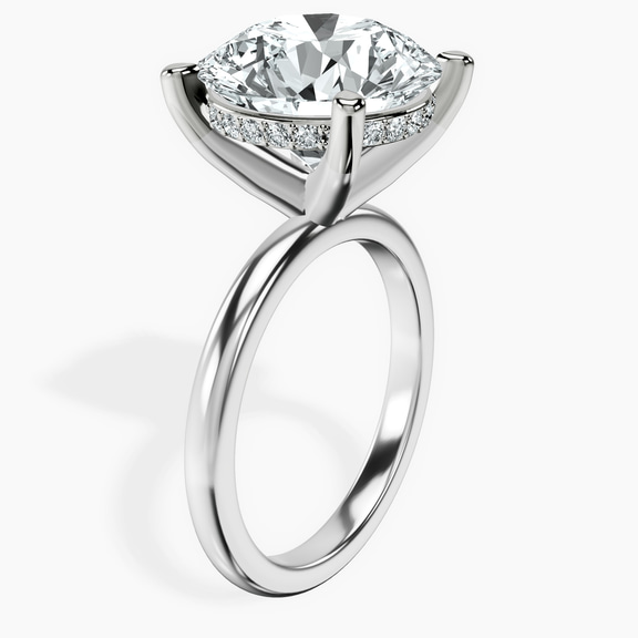Platinum Mildred Hidden Halo Solitaire Lab Diamond Ring standing product image one