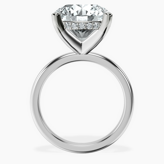 Platinum Mildred Hidden Halo Solitaire Lab Diamond Ring side right image one
