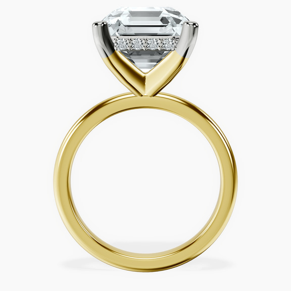 18kt Yellow Gold Mildred Hidden Halo Solitaire Lab Diamond Ring side right image one