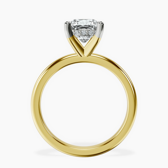 14ct Yellow Gold Mildred Hidden Halo Solitaire Lab Diamond Ring side right image one