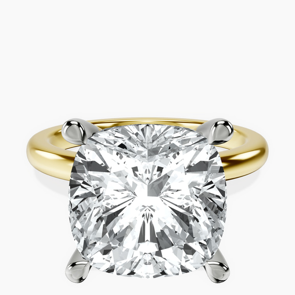 10kt Yellow Gold Mildred Hidden Halo Solitaire Lab Diamond Ring front image