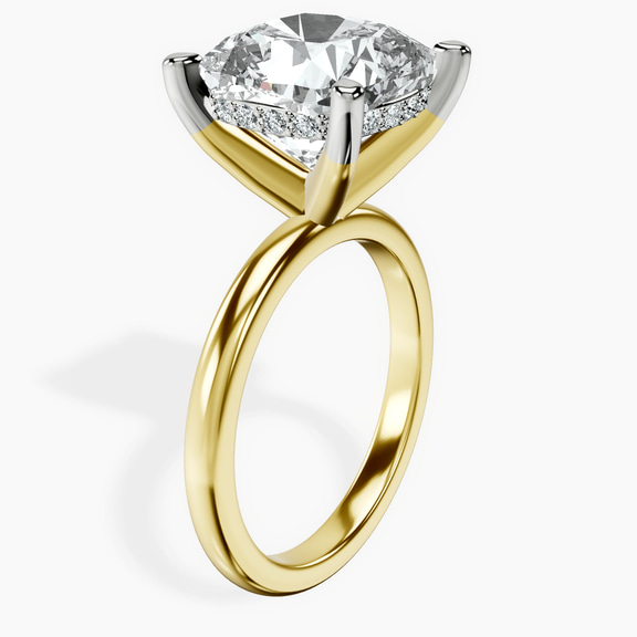 10kt Yellow Gold Mildred Hidden Halo Solitaire Lab Diamond Ring standing product image one