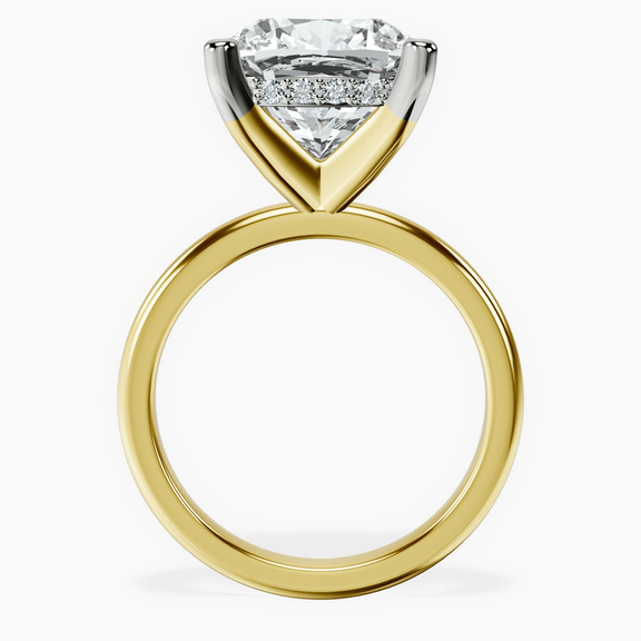 10kt Yellow Gold Mildred Hidden Halo Solitaire Lab Diamond Ring side right image one