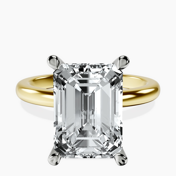 18kt Yellow Gold Mildred Hidden Halo Solitaire Lab Diamond Ring front image