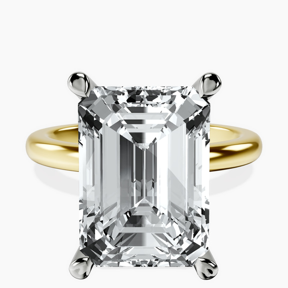 14kt Yellow Gold Mildred Hidden Halo Solitaire Lab Diamond Ring front image