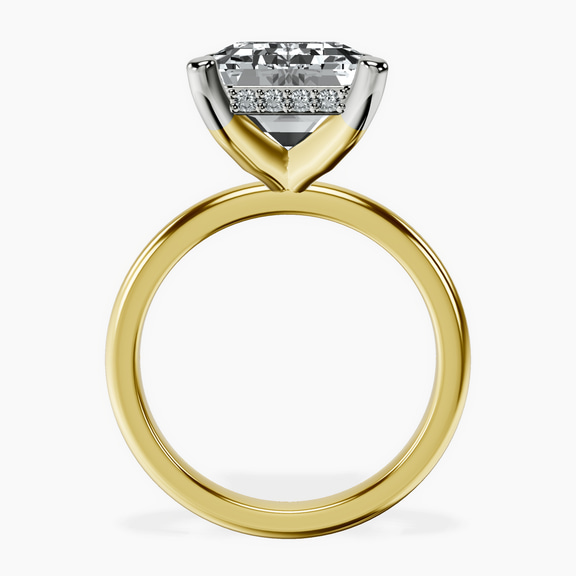 14kt Yellow Gold Mildred Hidden Halo Solitaire Lab Diamond Ring side right image one