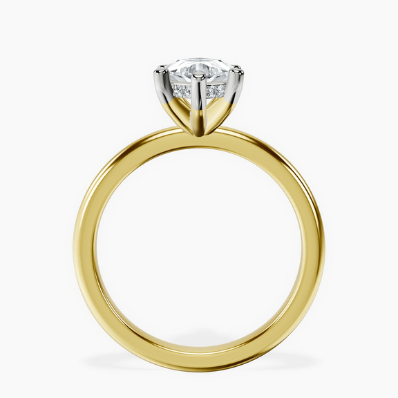 18kt Yellow Gold Mildred Hidden Halo Solitaire Lab Diamond Ring side right image one