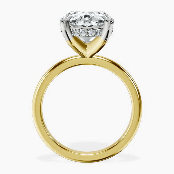 14kt Yellow Gold Mildred Hidden Halo Solitaire Lab Diamond Ring side right image one