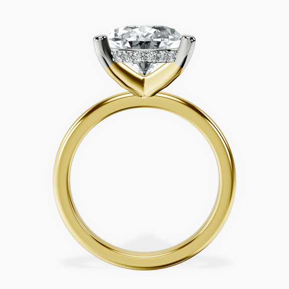 14kt Yellow Gold Mildred Hidden Halo Solitaire Lab Diamond Ring side right image one