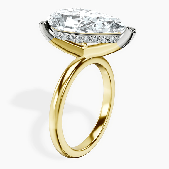 10kt Yellow Gold Mildred Hidden Halo Solitaire Lab Diamond Ring standing product image one
