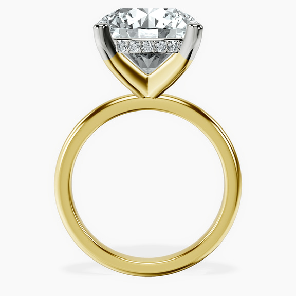 10kt Yellow Gold Mildred Hidden Halo Solitaire Lab Diamond Ring side right image one