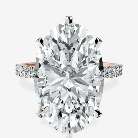 10kt Rose Gold Mereia Secret Halo Lab Diamond Ring front image
