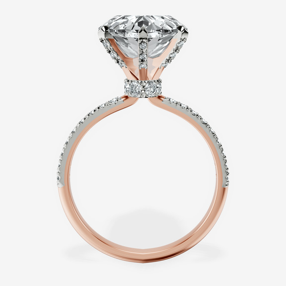 10kt Rose Gold Mereia Secret Halo Lab Diamond Ring side right image one