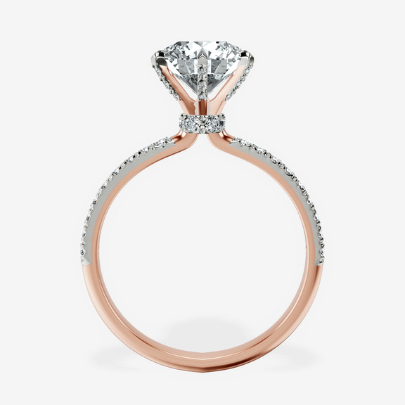 9ct Rose Gold Mereia Secret Halo Lab Diamond Ring side right image one