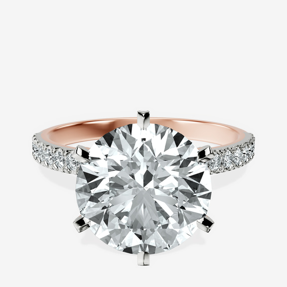 14kt Rose Gold Mereia Secret Halo Lab Diamond Ring front image