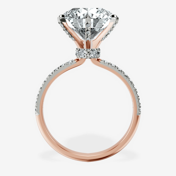 14kt Rose Gold Mereia Secret Halo Lab Diamond Ring side right image one