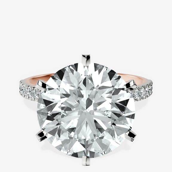 14kt Rose Gold Mereia Secret Halo Lab Diamond Ring front image