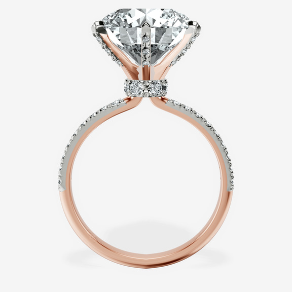 14kt Rose Gold Mereia Secret Halo Lab Diamond Ring side right image one