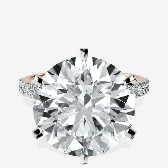 10kt Rose Gold Mereia Secret Halo Lab Diamond Ring front image