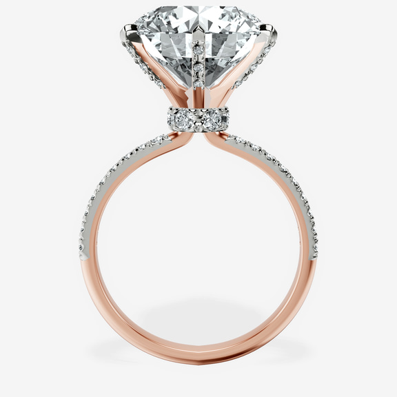 10kt Rose Gold Mereia Secret Halo Lab Diamond Ring side right image one