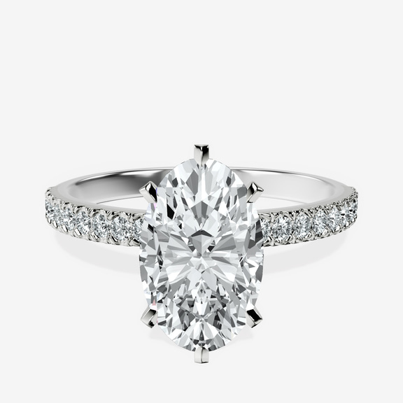 Platinum Mereia Secret Halo Lab Diamond Ring front image