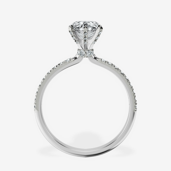 Platinum Mereia Secret Halo Lab Diamond Ring side right image one