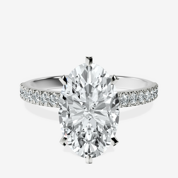 14kt White Gold Mereia Secret Halo Lab Diamond Ring front image