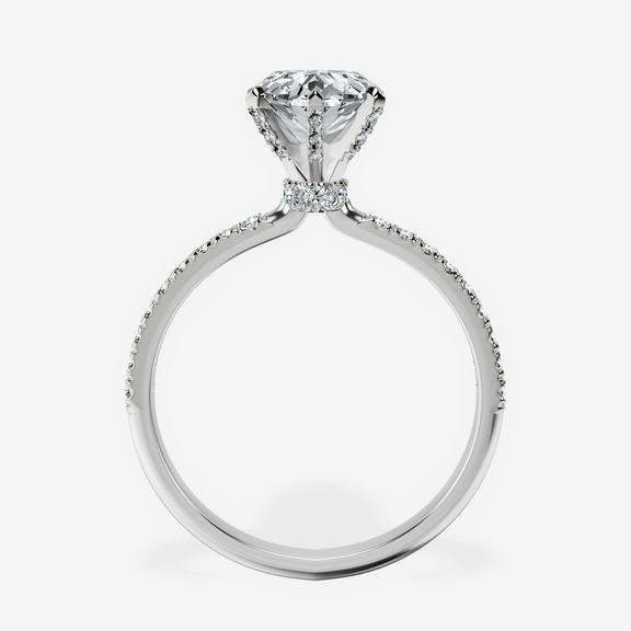 14kt White Gold Mereia Secret Halo Lab Diamond Ring side right image one