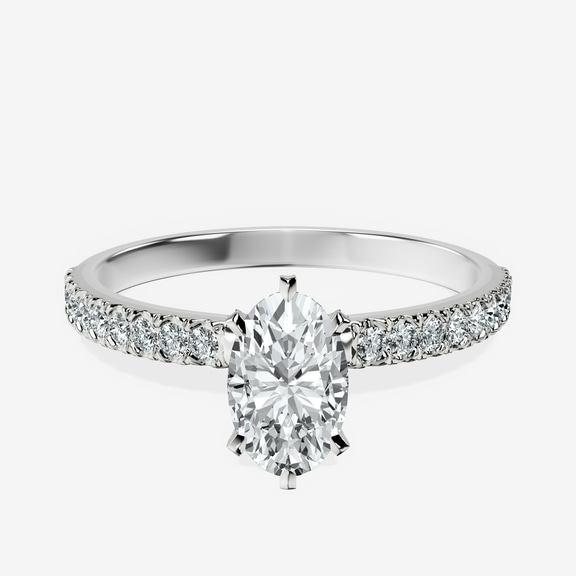 Platinum Mereia Secret Halo Lab Diamond Ring front image