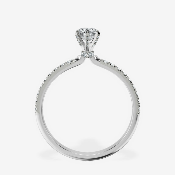 Platinum Mereia Secret Halo Lab Diamond Ring side right image one