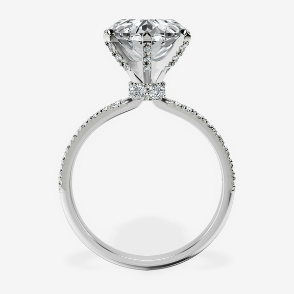 10kt White Gold Mereia Secret Halo Lab Diamond Ring side right image one
