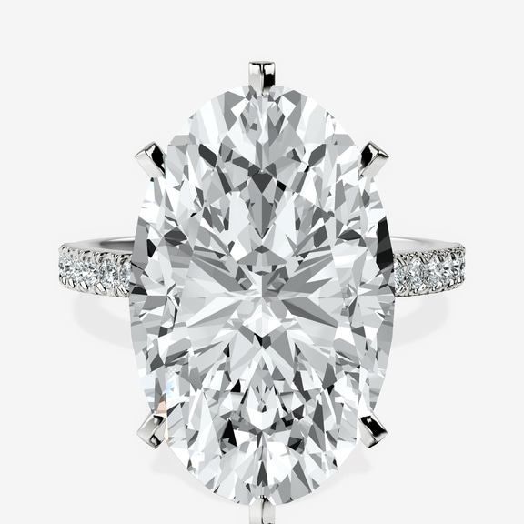 Platinum Mereia Secret Halo Lab Diamond Ring front image