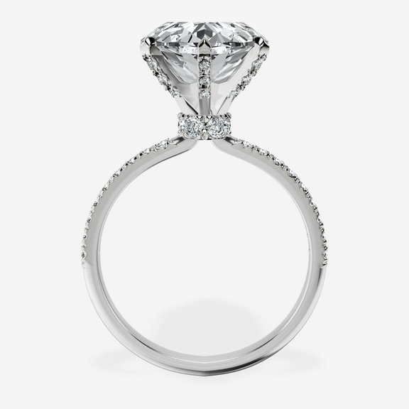 Platinum Mereia Secret Halo Lab Diamond Ring side right image one