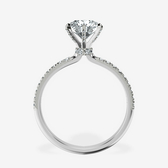 10kt White Gold Mereia Secret Halo Lab Diamond Ring side right image one
