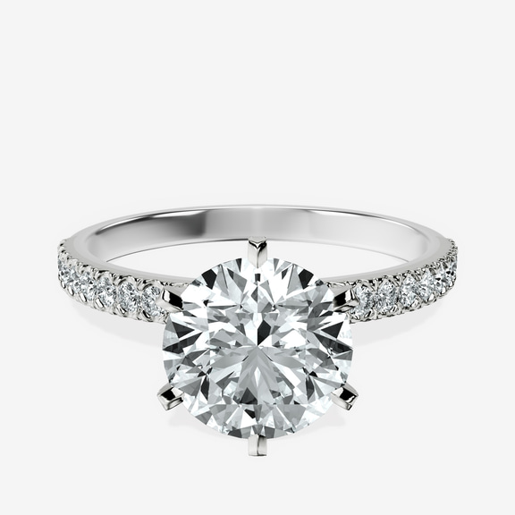 Platinum Mereia Secret Halo Lab Diamond Ring front image
