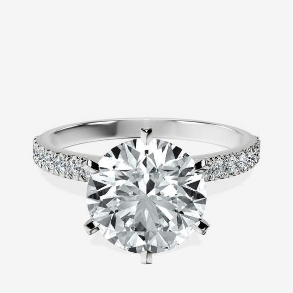 10kt White Gold Mereia Secret Halo Lab Diamond Ring front image