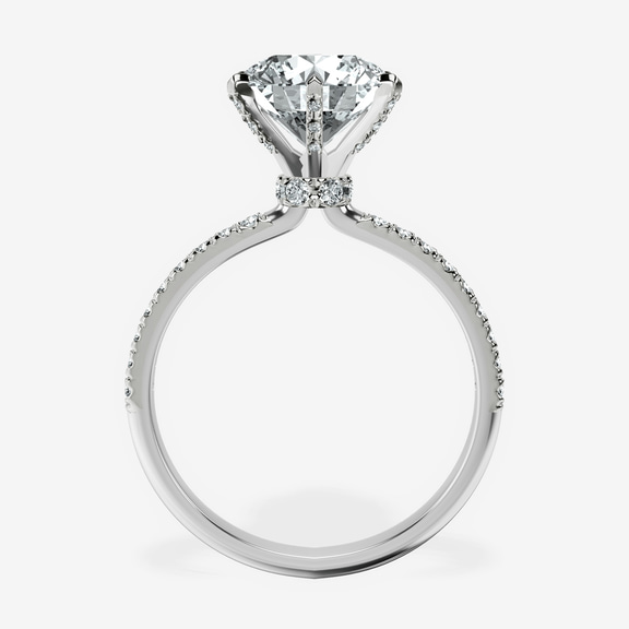 18kt White Gold Mereia Secret Halo Lab Diamond Ring side right image one