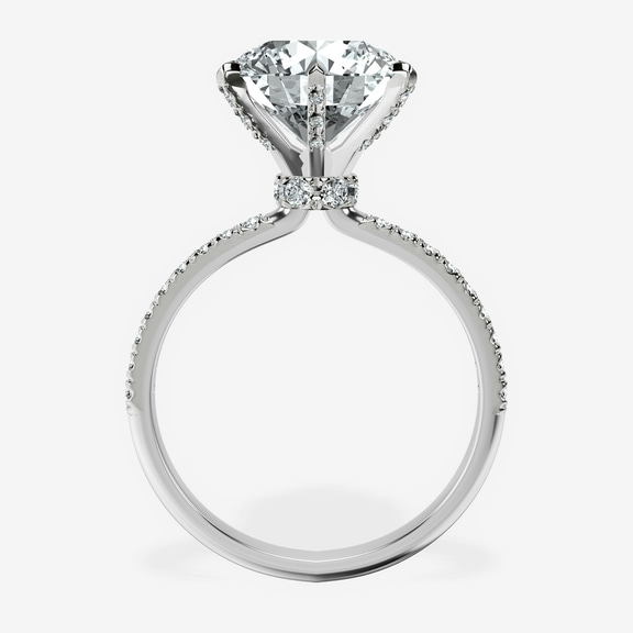 14kt White Gold Mereia Secret Halo Lab Diamond Ring side right image one